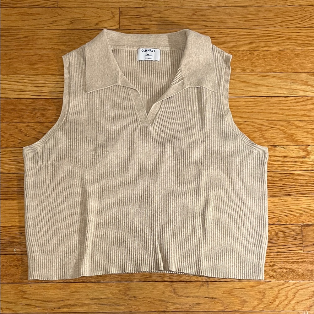 Old Navy XXL sleeveless Rib-knit Cropped
Polo, tan / beige